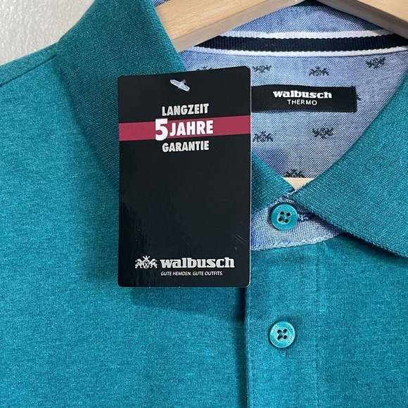 Walbusch Thermo Teal Blue Polo  Shirt BNWT - Picture 4 of 8
